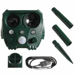 DONTODENT Répulsif Contre Les Oiseaux, Répulsif Solaire à Ultrasons, Cinq Fichiers, Herbe Verte -Outil d'entretien du jardin Soldes 42271632 4