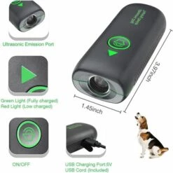 BEARSU Anti Aboiement Pour Chien, Dispositif Anti-aboiement Pour Chien Avec Indicateur LED Ultrasoniques Anti-aboiements, Appareil à Ultrasons Anti Aboiements Entraînement Contrôle Sans Danger Pour Chiens -Outil d'entretien du jardin Soldes 42729056 4