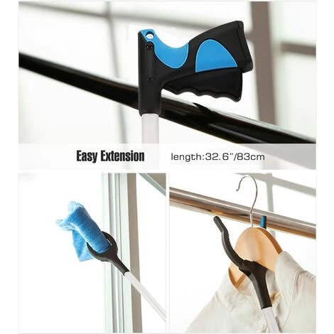 Outils De Ramassage, Pince Extension Pliable, Outil D'aide Handicapé En Aluminium Avec Pince Rotative En Caoutchouc, Extension à Bras Long Pour Ramasse-Déchets- Bleu,Starlight 5 Outils De Ramassage, Pince Extension Pliable, Outil D'aide Handicapé En Aluminium Avec Pince Rotative En Caoutchouc, Extension à Bras Long Pour Ramasse-Déchets- Bleu,Starlight – Image 3