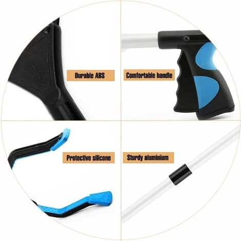 Outils De Ramassage, Pince Extension Pliable, Outil D'aide Handicapé En Aluminium Avec Pince Rotative En Caoutchouc, Extension à Bras Long Pour Ramasse-Déchets- Bleu,Starlight 7 Outils De Ramassage, Pince Extension Pliable, Outil D'aide Handicapé En Aluminium Avec Pince Rotative En Caoutchouc, Extension à Bras Long Pour Ramasse-Déchets- Bleu,Starlight – Image 5