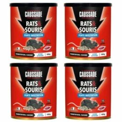MULTITANKS Lot De 4 Boites De Raticide Rats & Souris - Pat'Appât Forte Infestation 150gs , Boite De 15 X 10grs