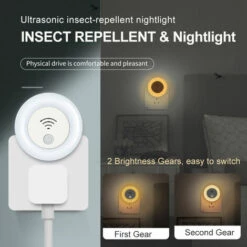 SUPERSELLER Répulsif Pour Insectes Et Animaux Plug-in Ultrasonic Pest Repellent & Night Light Portable Électrique Moustique Souris Répulsif Conversion De Fréquence Ultrasonique Insecte Insectes Pest Control Répulsifs Cafards, Prise Européenne -Outil d'entretien du jardin Soldes 49287321 3