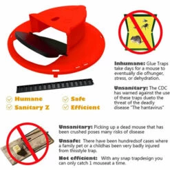 KARTOKNER Piège à Souris Intelligent En Plastique Réutilisable Couvercle De Seau Souris Rat Piège à Souris Sans Cruauté Ou Létal Piège Style De Porte Multi Catch (Rouge) -Outil d'entretien du jardin Soldes 49476563 3