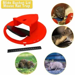 KARTOKNER Piège à Souris Intelligent En Plastique Réutilisable Couvercle De Seau Souris Rat Piège à Souris Sans Cruauté Ou Létal Piège Style De Porte Multi Catch (Rouge) -Outil d'entretien du jardin Soldes 49476563 5