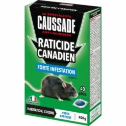 CAUSSADE CARPT400 Pat'appât Forte Infestation - Raticide Canadien 400g | Etui 400 G (40 X 10 G)