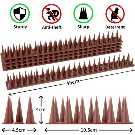 ELLE 5.4 Meters Répulsif Pigeon Balcon Anti Oiseaux Répulsif Pic Anti Chat Fence Spikes Repellent Spikes Protection Du Jardin Contre Les Oiseaux- 12 Packs 3 ELLE 5.4 Meters Répulsif Pigeon Balcon Anti Oiseaux Répulsif Pic Anti Chat Fence Spikes Repellent Spikes Protection Du Jardin Contre Les Oiseaux- 12 Packs