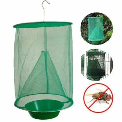 SUPERSELLER Anti-nuisible Attrape-mouches Cage De Capture De Mouches Suspendue Piège à Mouches Cage De Piège à Mouches Pliable Avec Pot Pour Verger De Ranch De Jardin, Type 2 - Type 2