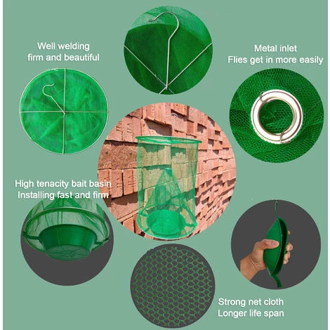 SUPERSELLER Anti-nuisible Attrape-mouches Cage De Capture De Mouches Suspendue Piège à Mouches Cage De Piège à Mouches Pliable Avec Pot Pour Verger De Ranch De Jardin, Type 2 - Type 2 6 SUPERSELLER Anti-nuisible Attrape-mouches Cage De Capture De Mouches Suspendue Piège à Mouches Cage De Piège à Mouches Pliable Avec Pot Pour Verger De Ranch De Jardin, Type 2 - Type 2 – Image 4