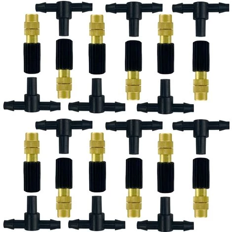 Buses De Pulvérisation Réglables En Laiton Avec Connecteurs En T Pour Système D'irrigation, Pulvérisateur D'arrosage Goutte à Goutte, Tuyau D'arrosage 4/7 Pour Arroser Le Jardin, Balcon,Lot De 12,Starlight 3 Buses De Pulvérisation Réglables En Laiton Avec Connecteurs En T Pour Système D'irrigation, Pulvérisateur D'arrosage Goutte à Goutte, Tuyau D'arrosage 4/7 Pour Arroser Le Jardin, Balcon,Lot De 12,Starlight