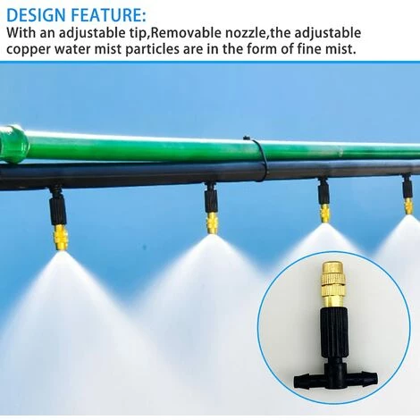 Buses De Pulvérisation Réglables En Laiton Avec Connecteurs En T Pour Système D'irrigation, Pulvérisateur D'arrosage Goutte à Goutte, Tuyau D'arrosage 4/7 Pour Arroser Le Jardin, Balcon,Lot De 12,Starlight 5 Buses De Pulvérisation Réglables En Laiton Avec Connecteurs En T Pour Système D'irrigation, Pulvérisateur D'arrosage Goutte à Goutte, Tuyau D'arrosage 4/7 Pour Arroser Le Jardin, Balcon,Lot De 12,Starlight – Image 3