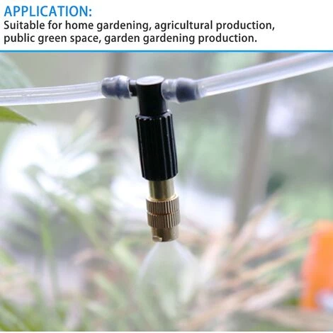 Buses De Pulvérisation Réglables En Laiton Avec Connecteurs En T Pour Système D'irrigation, Pulvérisateur D'arrosage Goutte à Goutte, Tuyau D'arrosage 4/7 Pour Arroser Le Jardin, Balcon,Lot De 12,Starlight 6 Buses De Pulvérisation Réglables En Laiton Avec Connecteurs En T Pour Système D'irrigation, Pulvérisateur D'arrosage Goutte à Goutte, Tuyau D'arrosage 4/7 Pour Arroser Le Jardin, Balcon,Lot De 12,Starlight – Image 4