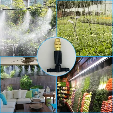 Buses De Pulvérisation Réglables En Laiton Avec Connecteurs En T Pour Système D'irrigation, Pulvérisateur D'arrosage Goutte à Goutte, Tuyau D'arrosage 4/7 Pour Arroser Le Jardin, Balcon,Lot De 12,Starlight 7 Buses De Pulvérisation Réglables En Laiton Avec Connecteurs En T Pour Système D'irrigation, Pulvérisateur D'arrosage Goutte à Goutte, Tuyau D'arrosage 4/7 Pour Arroser Le Jardin, Balcon,Lot De 12,Starlight – Image 5