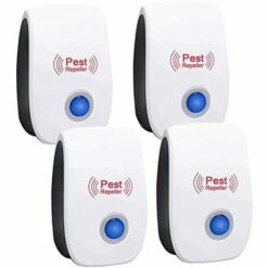 SUPERMARKET Ultrason Souris Et Rats, Anti Araignee,Répulsif Anti Rongeurs,Répulsif Antiparasitaire à Ultrasons, Répulsif Moustique Ultrason Haute Puissance, Anti Coquerelle,Mouches,Moustique,Cafards, 4pcs，Superma