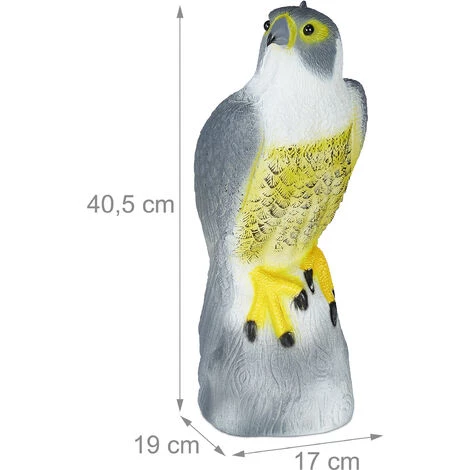 Relaxdays Faucon épouvantail, Assis, Poser & Suspendre, Statue Décorative, Pour Le Jardin, Balcon, Terrasse, Gris 7 Relaxdays Faucon épouvantail, Assis, Poser & Suspendre, Statue Décorative, Pour Le Jardin, Balcon, Terrasse, Gris – Image 5