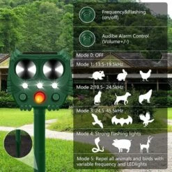 KARTOKNER Répulsif Chat Exterieur à Ultrason, Répulsif Animaux Solaire Pour Chats, Chiens, Renards,Oiseaux -Outil d'entretien du jardin Soldes 52456739 2