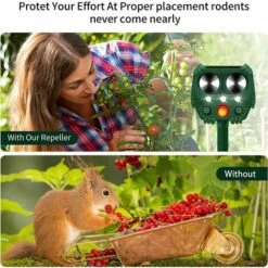 KARTOKNER Répulsif Chat Exterieur à Ultrason, Répulsif Animaux Solaire Pour Chats, Chiens, Renards,Oiseaux -Outil d'entretien du jardin Soldes 52456739 5