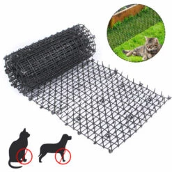 ZHUOXUAN Tapis Anti-Chat Avec Epine Grille Jardin Anti Chiens, Chats Animaux De Compagnie Tapis Anti-épines En Plastique Pour Animaux De Compagnie Le Noir 200*28 Cm