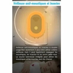 ELLE Répulsif Ultrason Insectes【Veilleuse】 Appareil Répulsif Efficace Expulser -Outil d'entretien du jardin Soldes 52638104 4