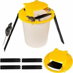 QERSTA Seau Piège à Souris, Piège à Rats Et Attrape Souris Flip Slide Bucket Lid, Pièges à Souris Réutilisables, Mouse Trap Intelligent, Bucket Lid Mouse Avec Échelle à Glissière(Bucket Non Inclus)