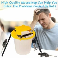 QERSTA Seau Piège à Souris, Piège à Rats Et Attrape Souris Flip Slide Bucket Lid, Pièges à Souris Réutilisables, Mouse Trap Intelligent, Bucket Lid Mouse Avec Échelle à Glissière(Bucket Non Inclus) -Outil d'entretien du jardin Soldes 52694391 4
