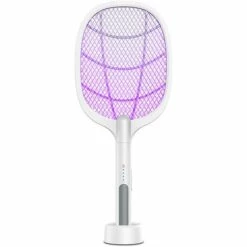 QERSTA Raquette Anti Moustique Electrique Insectes Tue Mouche Electrique 2 In 1 USB Moustique Lampe Lumière Led Uv Tapette à Moustiques électrique Zapper Raquette Tuer Moustiques Pour Mouches De Mites
