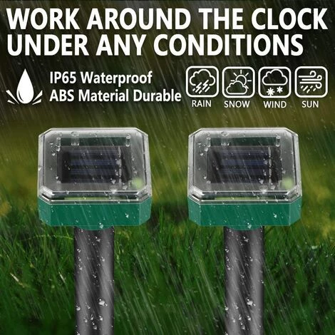 DECKON Lot De 4 Répulsifs Solaires à Ultrasons, Répulsif Anti-Taupes Solaire Souris Repeller Exterieur Pour Jardins Taupes Campagnols Gophers Serpents Ou Autres Autres Rongeurs 6 DECKON Lot De 4 Répulsifs Solaires à Ultrasons, Répulsif Anti-Taupes Solaire Souris Repeller Exterieur Pour Jardins Taupes Campagnols Gophers Serpents Ou Autres Autres Rongeurs – Image 4