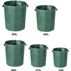 LIFCAUSAL Sac à Déchets De Jardin, Sac De Pelouse Pliable Solide Avec Poignées, Sac à Ordures De Jardin Réutilisable, Sac De Jardinage Robuste, Vert, 272L -Outil d'entretien du jardin Soldes 53042937 3