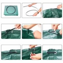 LIFCAUSAL Sac à Déchets De Jardin, Sac De Pelouse Pliable Solide Avec Poignées, Sac à Ordures De Jardin Réutilisable, Sac De Jardinage Robuste, Vert, 272L -Outil d'entretien du jardin Soldes 53042937 5