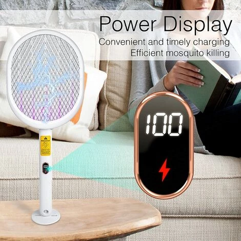 BENOBBY KIDS 4000V Raquette Anti Moustique Electrique Insectes Rechargeable Pliable Tapette à Mouche,3 Couches Protection En Maille,Tue Mouche Electrique Répulsifs À Mouches/Guêpes/Insectes 4 BENOBBY KIDS 4000V Raquette Anti Moustique Electrique Insectes Rechargeable Pliable Tapette à Mouche,3 Couches Protection En Maille,Tue Mouche Electrique Répulsifs À Mouches/Guêpes/Insectes – Image 2
