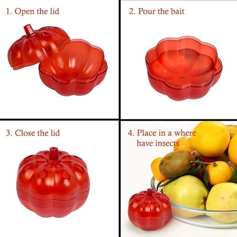 THSINDE Piège à Mouche à Fruits Plastique Piège à Insectes Volants Forme De Citrouille Piège Guêpes Pour Cuisine 2 Pièces 7 THSINDE Piège à Mouche à Fruits Plastique Piège à Insectes Volants Forme De Citrouille Piège Guêpes Pour Cuisine 2 Pièces – Image 5
