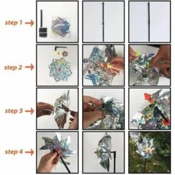 Effaroucheur Oiseaux Decoration Jardin Pic Anti Pigeon Dissuasion Anti-Oiseaux Réfléchissant Pour Moulin à Vent Réfléchissant Pour Protéger Le Jardin, Verger Et Cour Intérieure (Lot De 4),Irisfr 9 Effaroucheur Oiseaux Decoration Jardin Pic Anti Pigeon Dissuasion Anti-Oiseaux Réfléchissant Pour Moulin à Vent Réfléchissant Pour Protéger Le Jardin, Verger Et Cour Intérieure (Lot De 4),Irisfr -Outil d'entretien du jardin Soldes 53819155 3