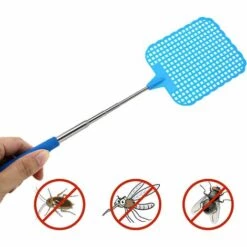 TANABATA Lot De 5 Tapettes à Mouches Télescopiques Portables En Acier Inoxydable 201 Et Plastique Pour éviter Les Moustiques Nuisibles 26–73 Cm Avec Poignée Durable -Outil d'entretien du jardin Soldes 55082524 5
