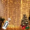 THSINDE Rideau Lumineux, 3M*3M Rideau Guirlande Lumineuse 300 LED USB Rideau Lumière Interieur 8 Modes Télécommande Minuterie Deco Pour Rideau De Mariage Patio Etanche Fête De Noël Chambre Décoration [Classe énergétique A+++]