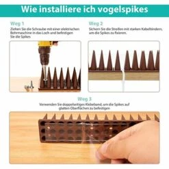 BENOBBY KIDS Pic Anti Pigeon, 4.3M Anti Pigeons Pour Balcon Plastique Kit, Repulsif Oiseaux Pigeon Pic Anti Chat, Pour Moineaux Hirondelles Corneilles (grosse épine, Livrer Nano-colle, Livrer Attaches De Câble) 9 BENOBBY KIDS Pic Anti Pigeon, 4.3M Anti Pigeons Pour Balcon Plastique Kit, Repulsif Oiseaux Pigeon Pic Anti Chat, Pour Moineaux Hirondelles Corneilles (grosse épine, Livrer Nano-colle, Livrer Attaches De Câble) -Outil d'entretien du jardin Soldes 55414102 3