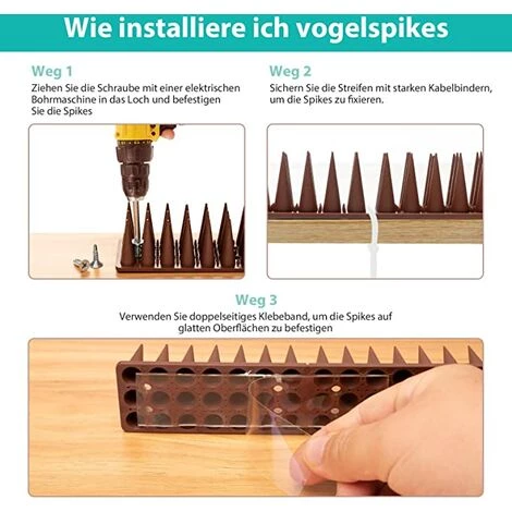 BENOBBY KIDS Pic Anti Pigeon, 4.3M Anti Pigeons Pour Balcon Plastique Kit, Repulsif Oiseaux Pigeon Pic Anti Chat, Pour Moineaux Hirondelles Corneilles (grosse épine, Livrer Nano-colle, Livrer Attaches De Câble) 5 BENOBBY KIDS Pic Anti Pigeon, 4.3M Anti Pigeons Pour Balcon Plastique Kit, Repulsif Oiseaux Pigeon Pic Anti Chat, Pour Moineaux Hirondelles Corneilles (grosse épine, Livrer Nano-colle, Livrer Attaches De Câble) – Image 3