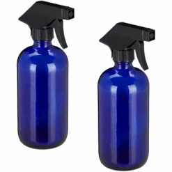 PETITES ECREVISSES Lot De 2 Vaporisateur De Jardin En Verre Rechargeable Flacons Pulvérisateur De 16oz / 500ml Pour Jardinage Nettoyage Désinfecter - Bleu