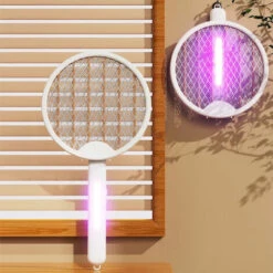 BENOBBY KIDS Lampe Anti-moustiques électrique Pliante Lampe Anti-moustiques 3 En 1, Lampe Anti-moustiques Rechargeable Lampe Anti-moustiques Lampe Anti-moustiques Tapette Anti-moustiques, Convient Pour L'intérieur Et L'extérieur, Rond Blanc