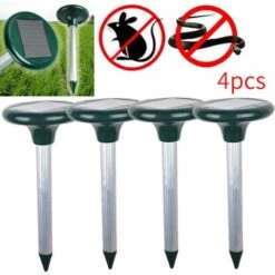 THSINDE 4pcs Répulsif Solaire Ultrasonique Pour Taupe, Répulsif Solaire, Répulsif Ultrasonique, Serpent, étanche, Anti Taupe, Rat, Souris, Serpent