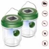 MERKMAK Lot De 2 Pieges A Guepes Suspendus A Energie Solaire Avec Lumiere LED Anti-abeilles Non Toxiques Reutilisables Vert -Outil d'entretien du jardin Soldes 55886524 1