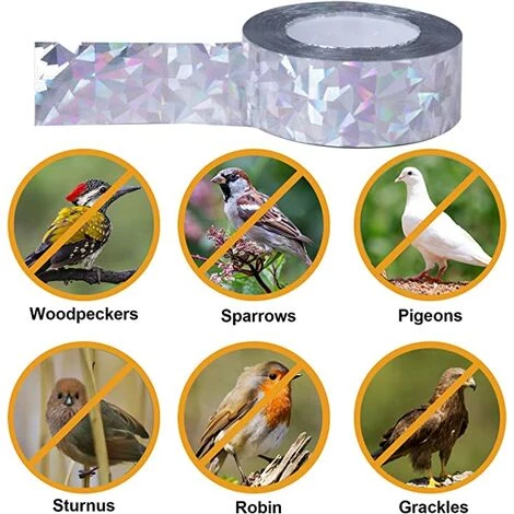 GUAZHUNIFR Bande Anti Oiseaux,Bandes Réfléchissantes Pour Oiseaux, Ruban Répulsif Anti-Oiseaux,Anti Oiseaux Bande,Ruban Réfléchissant Pour Domicile Jardin Et Ferme, 2.4cm X 80m,GU.B/bon 6 GUAZHUNIFR Bande Anti Oiseaux,Bandes Réfléchissantes Pour Oiseaux, Ruban Répulsif Anti-Oiseaux,Anti Oiseaux Bande,Ruban Réfléchissant Pour Domicile Jardin Et Ferme, 2.4cm X 80m,GU.B/bon – Image 4
