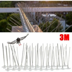 Randaco Défense Contre Les Oiseaux 5 Rangées De Pics Anti-oiseaux Protection Corbeau 3-12m Anti-pigeons - Argent