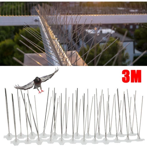 Randaco Défense Contre Les Oiseaux 5 Rangées De Pics Anti-oiseaux Protection Corbeau 3-12m Anti-pigeons - Argent 3 Randaco Défense Contre Les Oiseaux 5 Rangées De Pics Anti-oiseaux Protection Corbeau 3-12m Anti-pigeons - Argent