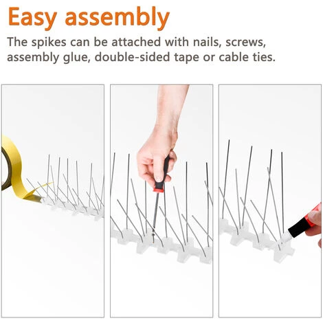 Randaco Défense Contre Les Oiseaux 5 Rangées De Pics Anti-oiseaux Protection Corbeau 3-12m Anti-pigeons - Argent 5 Randaco Défense Contre Les Oiseaux 5 Rangées De Pics Anti-oiseaux Protection Corbeau 3-12m Anti-pigeons - Argent – Image 3