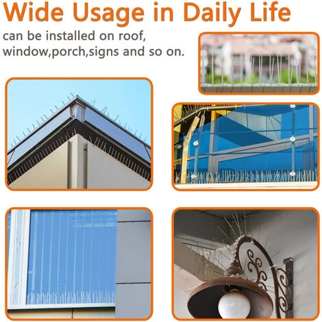 Randaco Défense Contre Les Oiseaux 5 Rangées De Pics Anti-oiseaux Protection Corbeau 3-12m Anti-pigeons - Argent 6 Randaco Défense Contre Les Oiseaux 5 Rangées De Pics Anti-oiseaux Protection Corbeau 3-12m Anti-pigeons - Argent – Image 4