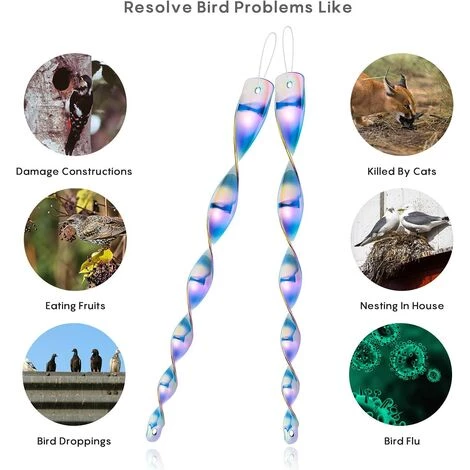 GUAZHUNIFR Répulsif Oiseaux,GU.B/bon Répulsif Oiseaux, 10 Pièces Répulsif Contre Les Oiseaux 30 Cm Barre Effaroucheur Oiseaux,Violet 6 GUAZHUNIFR Répulsif Oiseaux,GU.B/bon Répulsif Oiseaux, 10 Pièces Répulsif Contre Les Oiseaux 30 Cm Barre Effaroucheur Oiseaux,Violet – Image 4