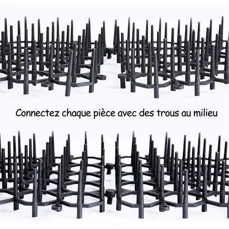 LRISHOM 13*47Cm Tapis D'Épines Anti-Chat, Tapis D'Épines Anti-Oiseaux, Protection Du Jardin Contre Les Oiseaux, Avec 10 Pointes En U, 10Pcs 4 LRISHOM 13*47Cm Tapis D'Épines Anti-Chat, Tapis D'Épines Anti-Oiseaux, Protection Du Jardin Contre Les Oiseaux, Avec 10 Pointes En U, 10Pcs – Image 2