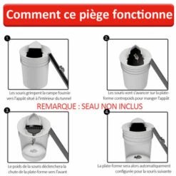 LRISHOM Piège à Souris Intelligent En Plastique Réutilisable Couvercle De Seau Souris Rat Piège à Souris Sans Cruauté Ou Létal Piège Style De Porte Multi Catch, Sans Seau, Rouge - Rouge -Outil d'entretien du jardin Soldes 57112220 5