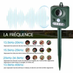 HAPPYSHOPPING Nouveau Chat Repulsif Anti-chien A Ultrasons A Detection Infrarouge Solaire Pour Animaux -Outil d'entretien du jardin Soldes 57587156 3