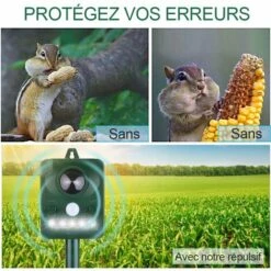 HAPPYSHOPPING Nouveau Chat Repulsif Anti-chien A Ultrasons A Detection Infrarouge Solaire Pour Animaux -Outil d'entretien du jardin Soldes 57587156 5