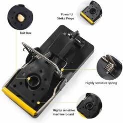 BARES Lot De 10 Piège à Souris, Piège à Souris Reutilisable Avec Ressort Puissant, Puissant, Securise, Sensible, Efficace, Tapette à Rat Pour Intérieur Cuisine Maison Jardin (10 Pièces) -Outil d'entretien du jardin Soldes 57596504 4